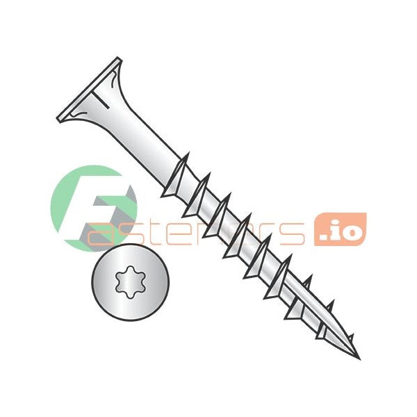 Newport Fasteners Wood Screw, #10, 4 in, Zinc Plated Steel Flat Head Torx Drive, 500 PK 592560 - main